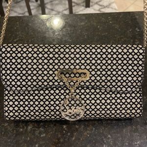 Christian Louboutin Riviera Clutch Bag Black Gold Glitter SOLD!